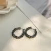 Colored gemstone earrings, natural zircon, light luxury, fashionable and versatile women's earrings, accessories, earrings, stud earrings, silver needles, vintage accessories details Picture